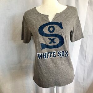 White Sox Boys Large 10-12 Graphic T Shirt Grey Blue Cooperstown Collection